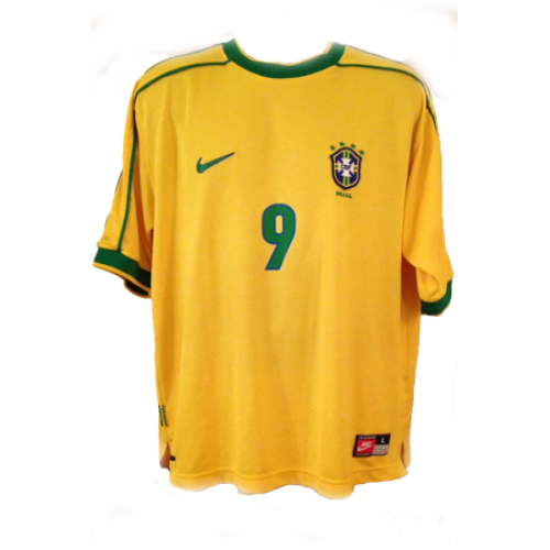 1998 Brasilien Gelb Retro Trikot Heimtrikot Ronaldo #9 